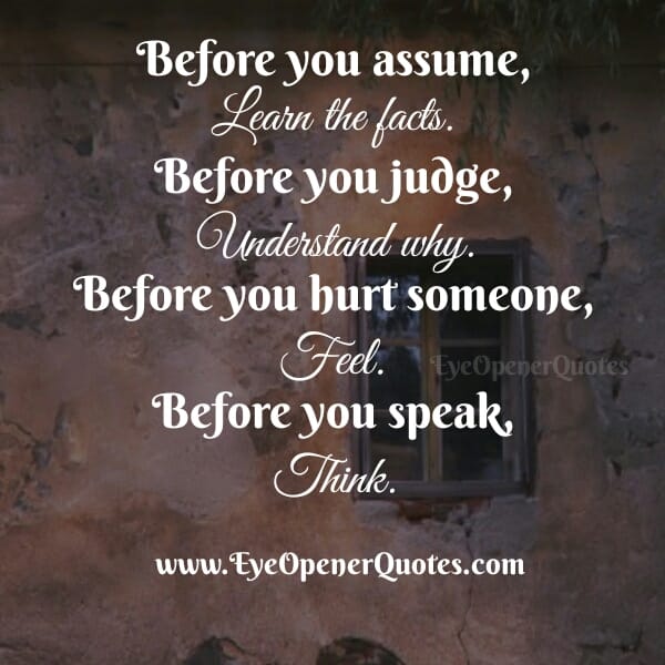 Before you Hurt someone, Feel
