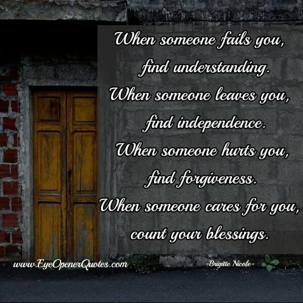 When someone leaves you
