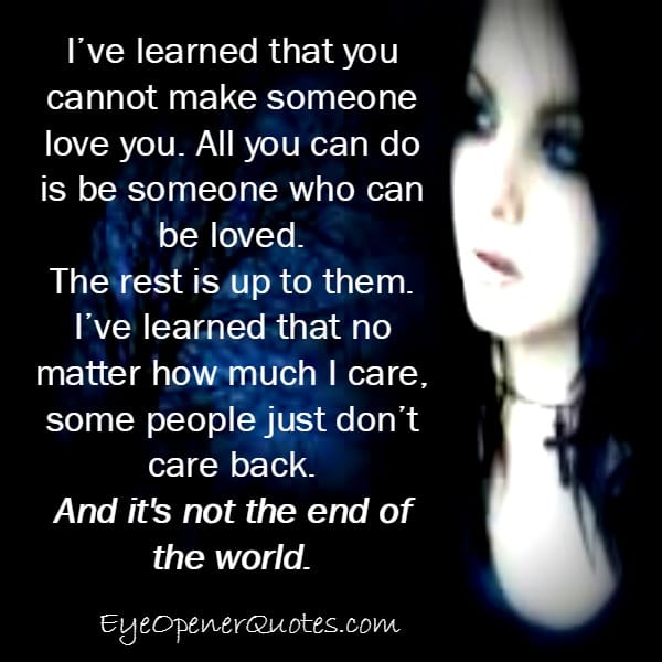 You can't make someone love you