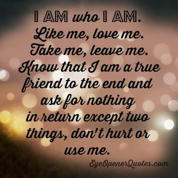 Don't hurt or use me