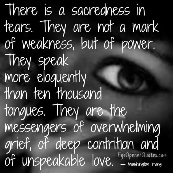 There is a sacredness in tears