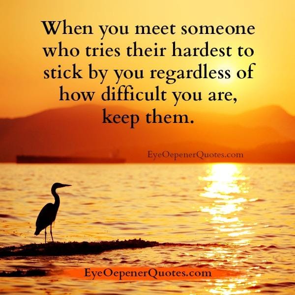 Someone who tries their hardest to stick by you
