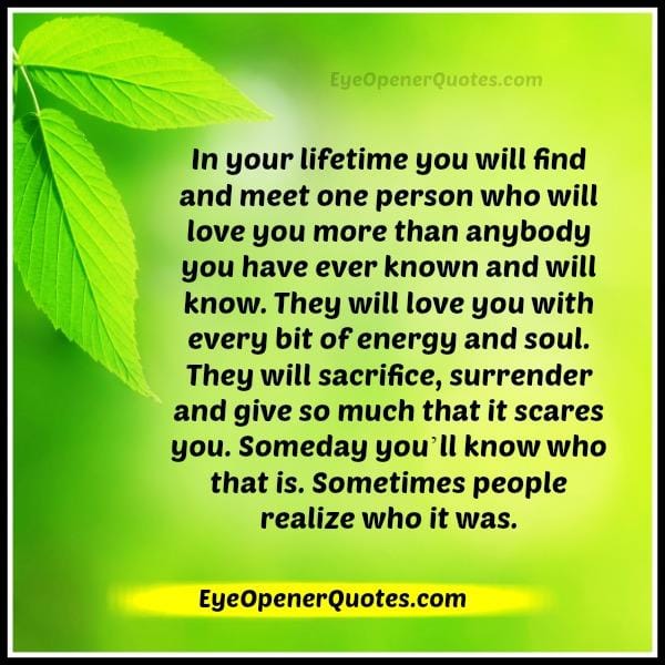 Sometimes people realize who it was