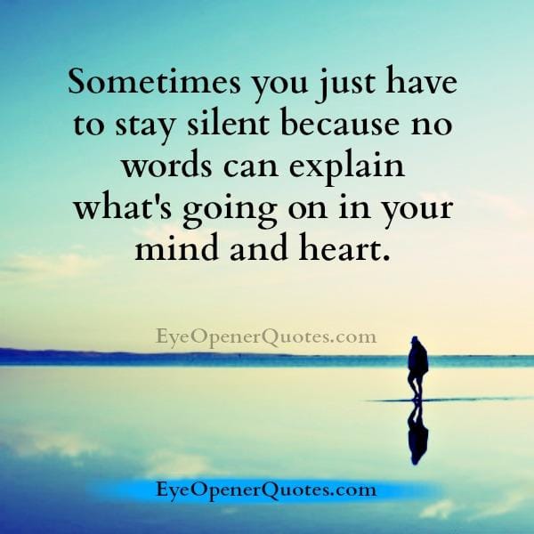 Sometimes you just have to stay silent