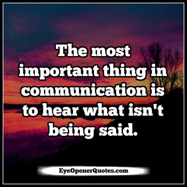 The important thing in communication