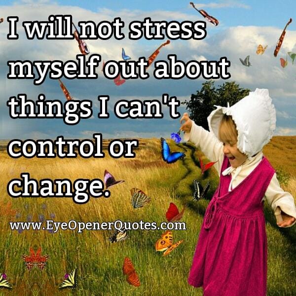 Those things which you can't control or change