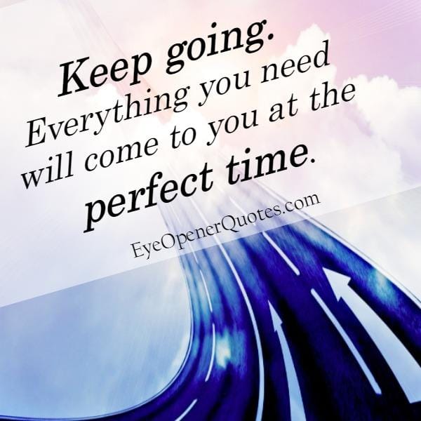 Everything you need will come to you at the perfect time